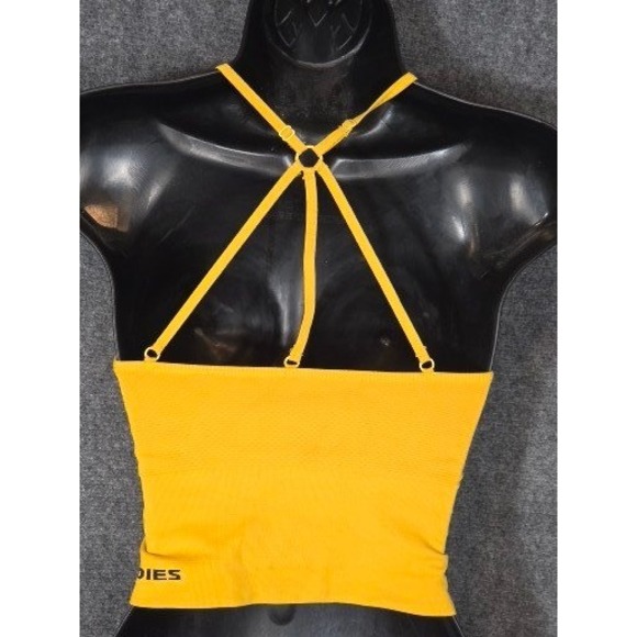 Better Bodies Astoria Seamless Bra Yellow Multi-Strap Sports Bra Medium Workout - Picture 2 of 10